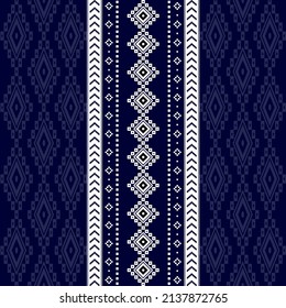 Geometric ethnic oriental seamless pattern traditional Design for background,carpet,wallpaper.clothing,wrapping,Batik fabric,Vector illustration.embroidery style - Sadu, sadou, sadow or sado