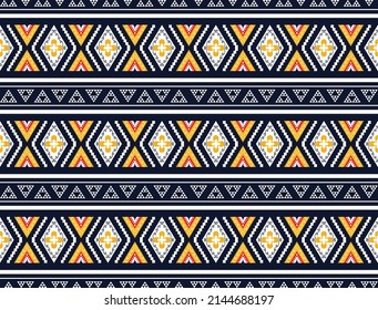 Geometric ethnic oriental seamless pattern design. Design for background, carpet, wallpaper, clothing, wrapping, Batik, fabric, rug, scarf. Embroidery style. Vector illustration. Indian patern.