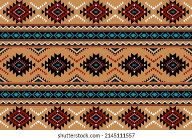 Geometric ethnic oriental seamless pattern traditional Design for background,carpet,wallpaper.clothing,wrapping,Batik fabric,Vector illustration.embroidery style, Sadu.