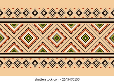 Patrón geométrico étnico oriental sin costuras Diseño tradicional para fondo, alfombra, papel pintado.ropa,envoltura,tela batik,Ilustración vectorial.estilo bordado, Sadu.