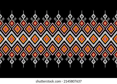 Geometric ethnic oriental seamless pattern traditional Design for background,carpet,wallpaper.clothing,wrapping,Batik fabric,Vector illustration.embroidery style, Sadu.