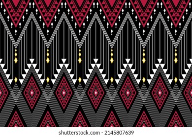 Geometric ethnic oriental seamless pattern traditional Design for background,carpet,wallpaper.clothing,wrapping,Batik fabric,Vector illustration.embroidery style, Sadu.