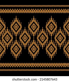 Geometric ethnic oriental seamless pattern traditional Design for background,carpet,wallpaper.clothing,wrapping,Batik fabric,Vector illustration.embroidery style, Sadu.