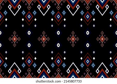 Geometric ethnic oriental seamless pattern traditional Design for background,carpet,wallpaper.clothing,wrapping,Batik fabric,Vector illustration.embroidery style, Sadu.