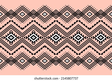 Geometric ethnic oriental seamless pattern traditional Design for background,carpet,wallpaper.clothing,wrapping,Batik fabric,Vector illustration.embroidery style, Sadu.