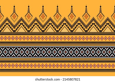 Geometric ethnic oriental seamless pattern traditional Design for background,carpet,wallpaper.clothing,wrapping,Batik fabric,Vector illustration.embroidery style, Sadu.