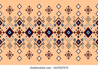 Geometric ethnic oriental seamless pattern traditional Design for background,carpet,wallpaper.clothing,wrapping,Batik fabric,Vector illustration.embroidery style, Sadu.