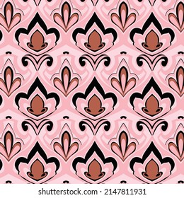 Geometric ethnic oriental seamless pattern traditional Design for background,carpet,wallpaper,clothing,wrapping,Batik,fabric,Vector illustration.embroidery style for women fashion
