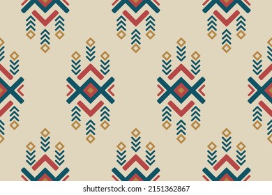 Geometric ethnic oriental seamless pattern traditional. Fabric Indian style. Design for background, wallpaper, vector illustration, fabric, clothing, carpet, textile, batik, embroidery.
