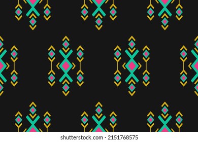 Patrón geométrico étnico oriental sin fisuras tradicional. Arte de patrones étnicos de tela. Diseño para fondo, papel pintado, ilustración vectorial, tela, ropa, alfombra, textil, batik, bordado.
