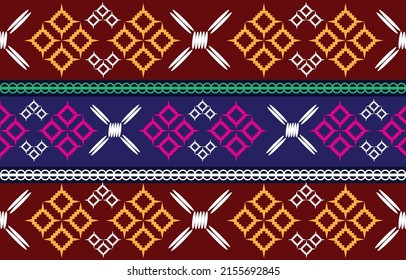 Geometric ethnic oriental seamless pattern traditional background.brown,black,blue,pink and white tone.Aztec style,vector illustration.design for texture,fabric,clothing,wrapping,fashion wearing,print