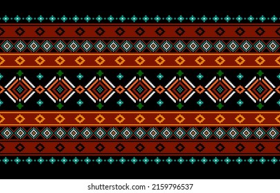 Geometric ethnic oriental seamless pattern traditional Design for background,carpet,wallpaper.clothing,wrapping,Batik fabric,Vector illustration.embroidery style, Sadu.