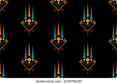 Geometric ethnic oriental seamless pattern traditional Design for background,carpet,wallpaper.clothing,wrapping,Batik fabric,Vector illustration.embroidery style, Sadu.