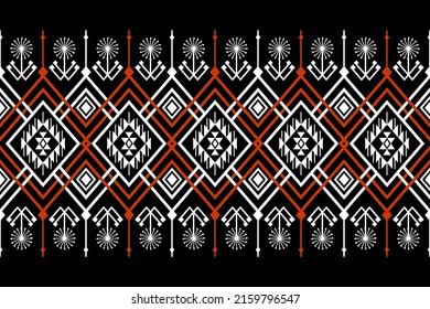 Geometric ethnic oriental seamless pattern traditional Design for background,carpet,wallpaper.clothing,wrapping,Batik fabric,Vector illustration.embroidery style, Sadu.