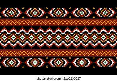 Patrón geométrico étnico oriental sin costuras Diseño tradicional para fondo, alfombra, papel pintado.ropa,envoltura,tela batik,Ilustración vectorial.estilo bordado, Sadu.