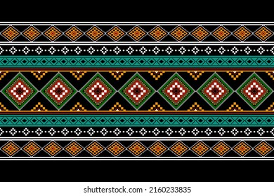 Geometric ethnic oriental seamless pattern traditional Design for background,carpet,wallpaper.clothing,wrapping,Batik fabric,Vector illustration.embroidery style, Sadu.