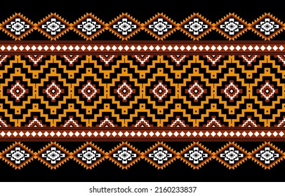Geometric ethnic oriental seamless pattern traditional Design for background,carpet,wallpaper.clothing,wrapping,Batik fabric,Vector illustration.embroidery style, Sadu.