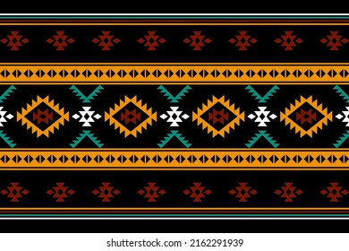 Geometric ethnic oriental seamless pattern traditional Design for background,carpet,wallpaper.clothing,wrapping,Batik fabric,Vector illustration.embroidery style, Sadu.