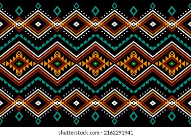 Geometric ethnic oriental seamless pattern traditional Design for background,carpet,wallpaper.clothing,wrapping,Batik fabric,Vector illustration.embroidery style, Sadu.