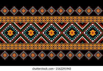 Geometrisches ethnisches, nahtloses Muster, traditionelles Design für Hintergrund, Teppich, Tapete.Bekleidung, Umhüllung, Batik, Vektorgrafik.Stickereistil, Sadu.