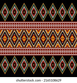 Geometric ethnic oriental seamless pattern traditional Design for background,carpet,wallpaper.clothing,wrapping,Batik fabric,Vector illustration.embroidery style, Sadu.