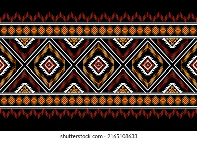 Geometric ethnic oriental seamless pattern traditional Design for background,carpet,wallpaper.clothing,wrapping,Batik fabric,Vector illustration.embroidery style, Sadu.