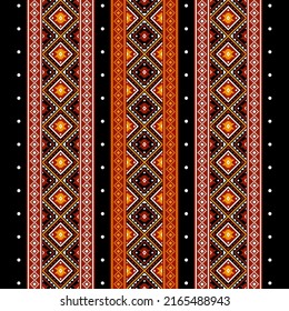 Geometric ethnic oriental seamless pattern traditional Design for background,carpet,wallpaper.clothing,wrapping,Batik fabric,Vector illustration.embroidery style, Sadu.