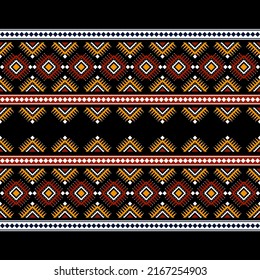 Geometric ethnic oriental seamless pattern traditional Design for background,carpet,wallpaper.clothing,wrapping,Batik fabric,Vector illustration.embroidery style, Sadu.