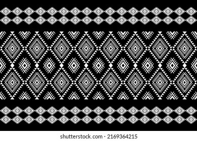 Patrón geométrico étnico oriental sin costuras Diseño tradicional para fondo, alfombra, papel pintado.ropa,envoltura,tela batik,Ilustración vectorial.estilo bordado, Sadu.