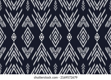 Geometric ethnic oriental seamless pattern traditional Design for background,carpet,wallpaper,clothing,wrapping,Batik,fabric,Vector illustration.embroidery style.