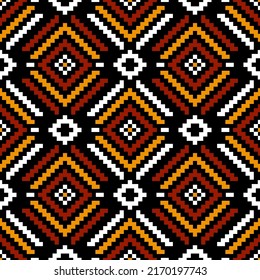 Geometric ethnic oriental seamless pattern traditional Design for background,carpet,wallpaper.clothing,wrapping,Batik fabric,Vector illustration.embroidery style, Sadu.