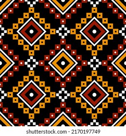 Geometric ethnic oriental seamless pattern traditional Design for background,carpet,wallpaper.clothing,wrapping,Batik fabric,Vector illustration.embroidery style, Sadu.