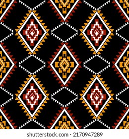 Geometric ethnic oriental seamless pattern traditional Design for background,carpet,wallpaper.clothing,wrapping,Batik fabric,Vector illustration.embroidery style, Sadu.