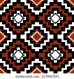 Geometrisches ethnisches, nahtloses Muster, traditionelles Design für Hintergrund, Teppich, Tapete.Bekleidung, Umhüllung, Batik, Vektorgrafik.Stickereistil, Sadu.