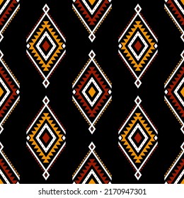 Geometric ethnic oriental seamless pattern traditional Design for background,carpet,wallpaper.clothing,wrapping,Batik fabric,Vector illustration.embroidery style, Sadu.