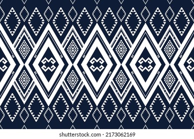 Diseño textil tradicional geométrico étnico oriental sin costuras para fondo, alfombra, alfombra, papel pintado, ropa, envoltura, batik, tela, ilustración vectorial. Estilo bordado.
