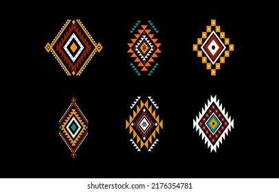 Geometric ethnic oriental seamless pattern traditional Design for background,carpet,wallpaper.clothing,wrapping,Batik fabric,Vector illustration.embroidery style, Sadu.