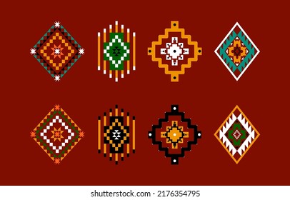 Geometric ethnic oriental seamless pattern traditional Design for background,carpet,wallpaper.clothing,wrapping,Batik fabric,Vector illustration.embroidery style, Sadu.