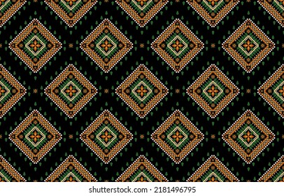 Geometric ethnic oriental seamless pattern traditional. Fabric flower pattern background. Design for wallpaper, illustration, fabric, clothing, carpet, textile, batik, embroidery.