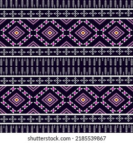 Geometric ethnic oriental seamless pattern traditional Design for background, carpet, wallpaper. clothing, wrapping, Batik fabric, Vector illustration.