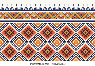 Geometric ethnic oriental seamless pattern  Design for background, carpet, wallpaper, clothing, wrapping, Batik fabric. Vector illustration. embroidery style. Abstract background. Boho motif. 