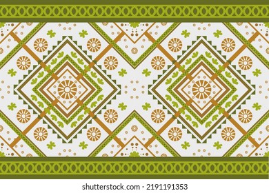 Diseño tradicional geométrico étnico oriental sin costuras para fondo, alfombra, papel pintado, ropa, envoltura, Batik, tela, vector, ilustración, estilo benigno de bordado.