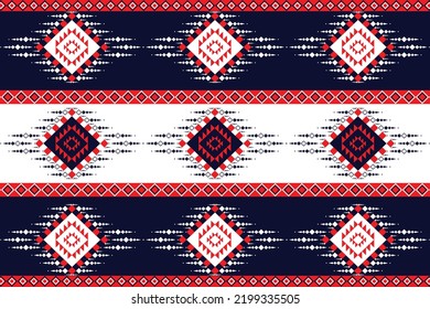 Geometric ethnic oriental seamless pattern traditional Design for background,carpet,wallpaper.clothing,wrapping,Batik fabric,Vector illustration.embroidery style - Sadu, sadou, sadow or sado, mexican.