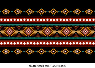 Geometric ethnic oriental seamless pattern traditional Design for background,carpet,wallpaper.clothing,wrapping,Batik fabric,Vector illustration.embroidery style, Sadu.