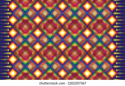 Geometric ethnic oriental seamless pattern traditional Design for background,carpet,wallpaper,clothing,wrapping,Batik,fabric,Vector,illustration,embroidery style.
