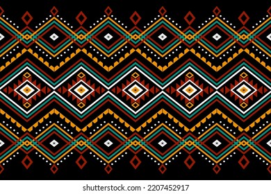 Geometrisches ethnisches, nahtloses Muster, traditionelles Design für Hintergrund, Teppich, Tapete.Bekleidung, Umhüllung, Batik, Vektorgrafik.Stickereistil, Sadu.