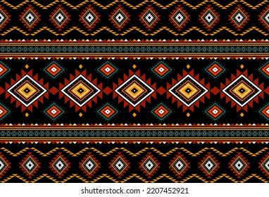Patrón geométrico étnico oriental sin costuras Diseño tradicional para fondo, alfombra, papel pintado.ropa,envoltura,tela batik,Ilustración vectorial.estilo bordado, Sadu.