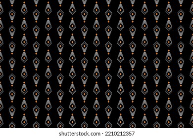 Geometric ethnic oriental seamless pattern traditional Design for background,carpet,wallpaper.clothing,wrapping,Batik fabric,Vector illustration.embroidery style 