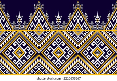 Diseño geométrico étnico oriental sin costuras tradicional Diseño para fondo, alfombra, papel pintado, ropa, envoltura, Batik, decoración del hogar, patrón de tela, estilo bordado. Ilustración vectorial. 
