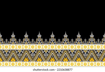 Diseño geométrico étnico oriental sin costuras tradicional Diseño para fondo, alfombra, papel pintado, ropa, envoltura, Batik, decoración del hogar, patrón de tela, estilo bordado. Ilustración vectorial. 